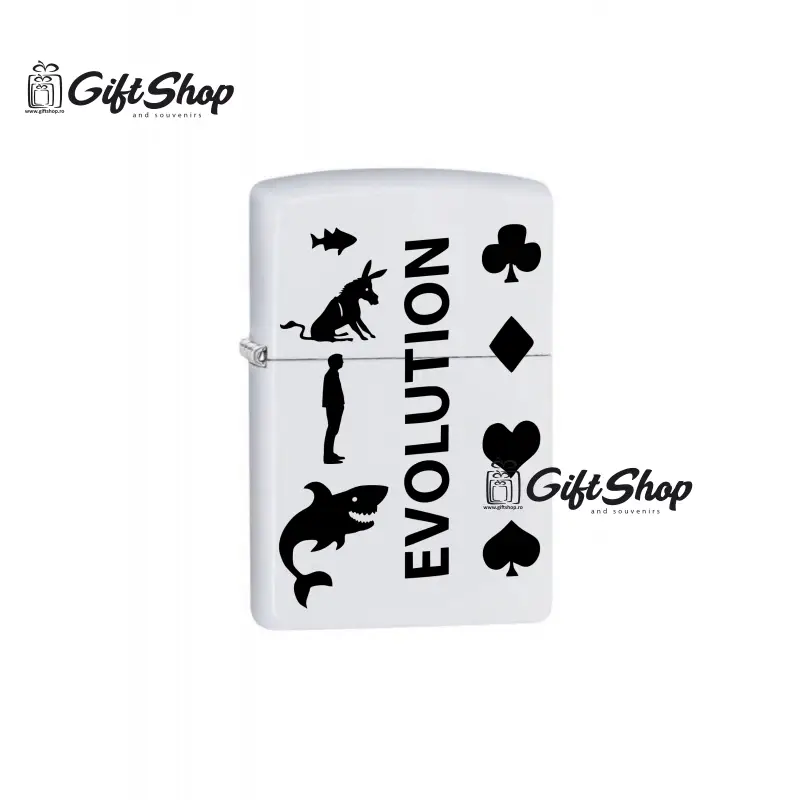 Poker evolution, bricheta metalica gravata laser cu mesajv